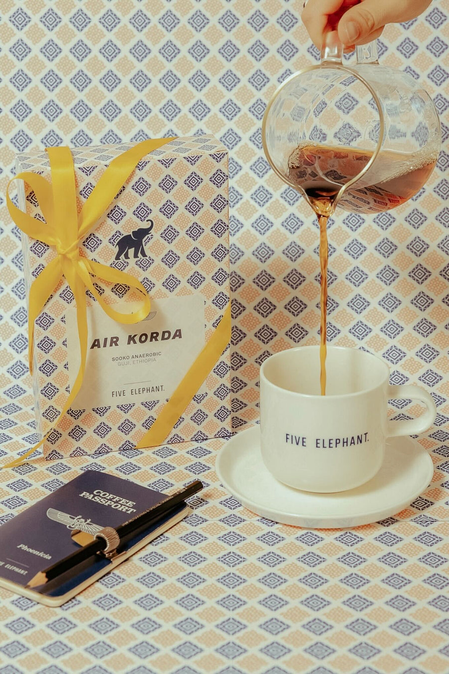 Das offizielle Air Korda Kaffee-Reiseset